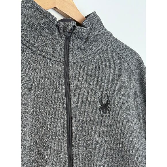 SPYDER dark gray black Outbound Stryker fleece lined 1/4 zip pullover sweater - Picture 5 of 12